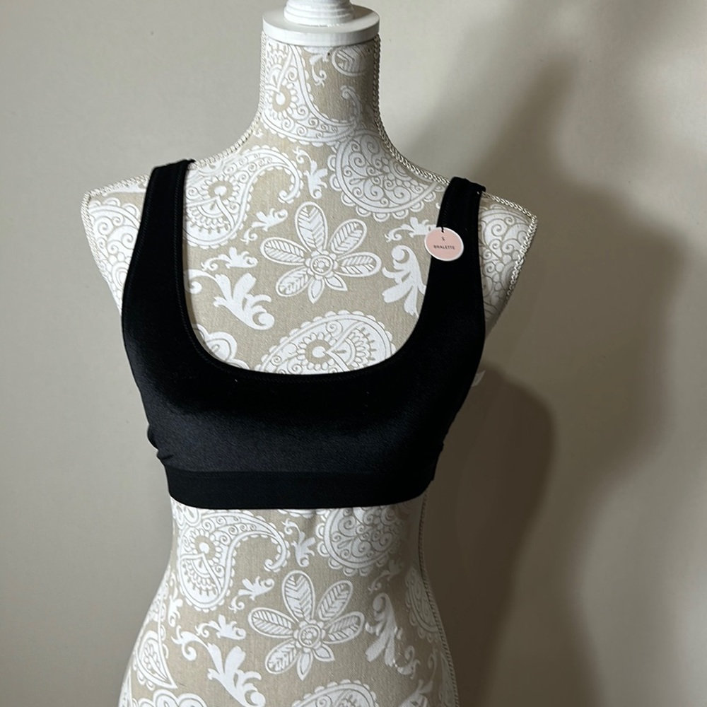 Brand new black velvet bralette